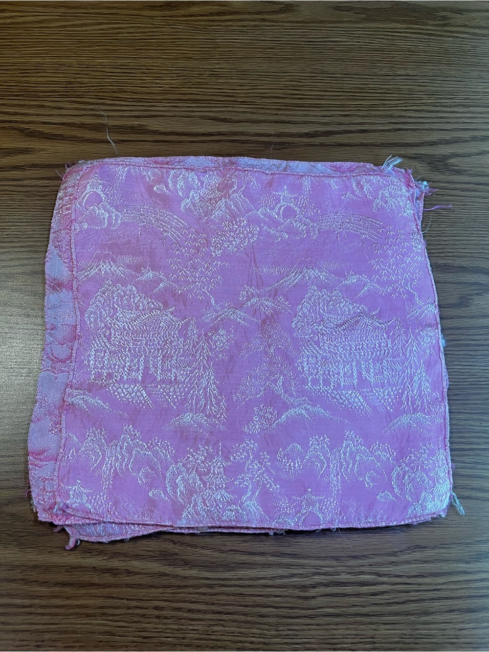 Pink Brocade Square Fabric Napkins Set of Eight
